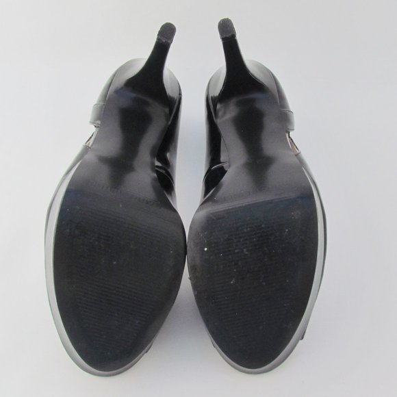 Marc Fisher Tumble 3 BLACK PLATFORM PUMPS Peep Toe Patent Look Heels 9 M - Picture 8 of 11